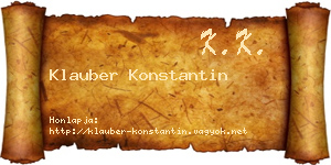 Klauber Konstantin névjegykártya